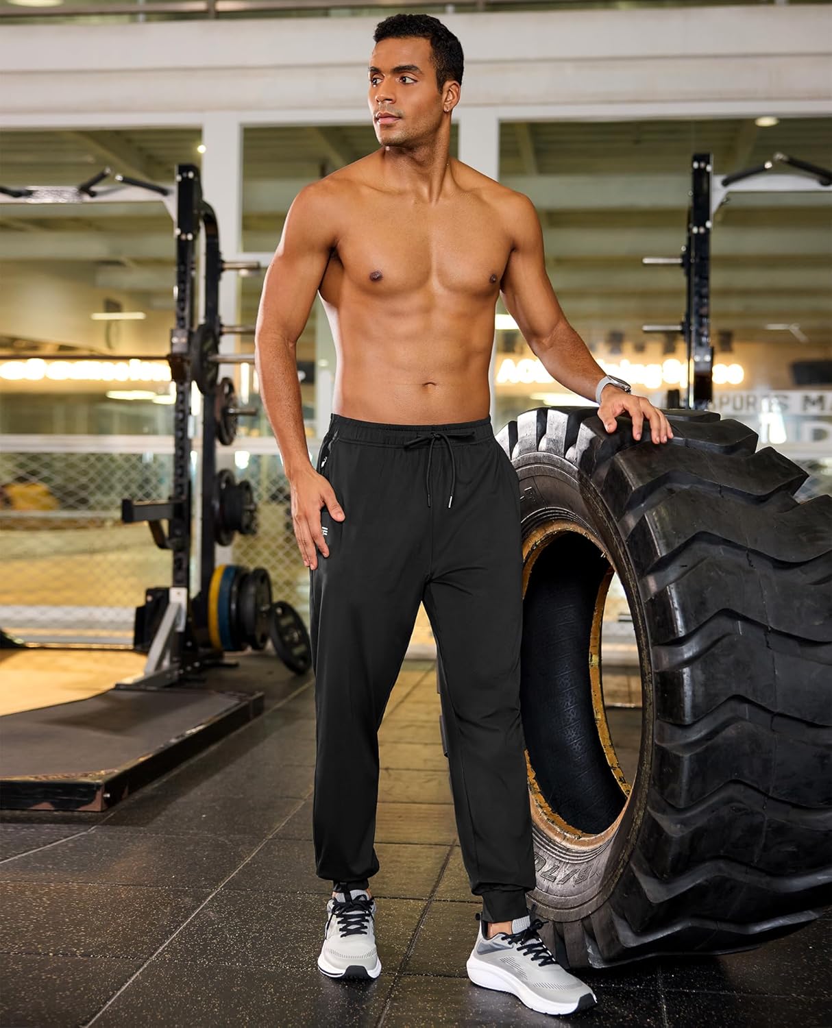 Skiennix Men's Joggers - Lightweight Athletic Sweatpants with Zipper Pockets | Tapered Fit for Gym & Hiking