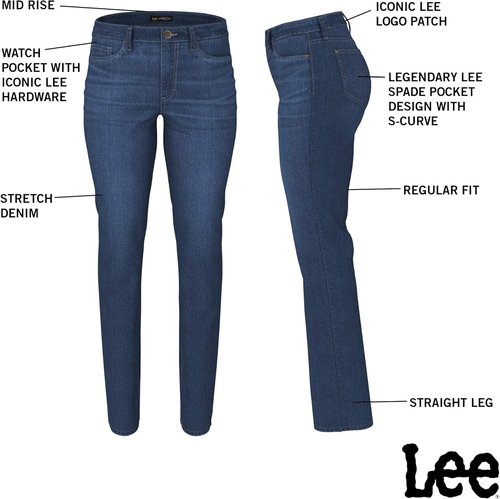 Lee Women's Legendary Jeans - Mid Rise Straight Leg Design for Ultimate Comfort & Style