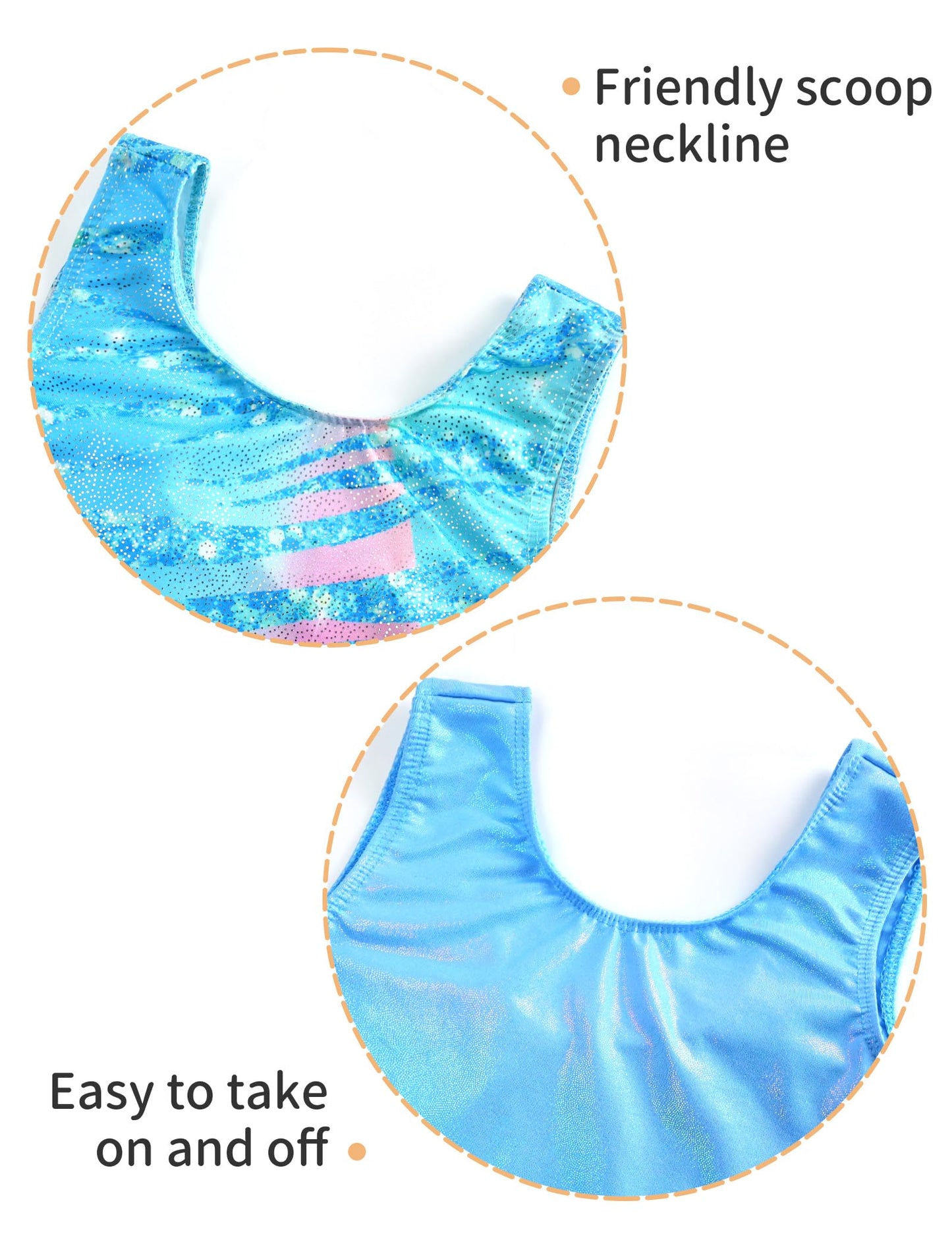 Nokecina Girls Leotards for Gymnastics with Shorts Size 7-8 Years Old 2 Packs Blue Green Quick Dry Biketards