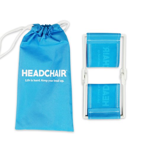 HeadChair™ – Vintage Beach Lounger Headrest | Compact Folding Beach Pillow (Ocean Pop)