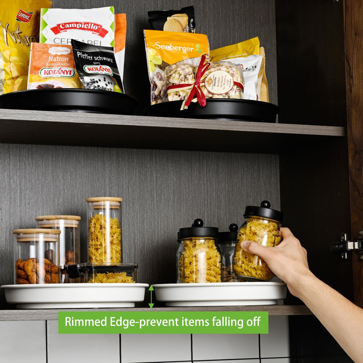 Amolliar Lazy Susan Organizer, 10" Metal Rotating Turntable for Kitchen, Fridge, Cabinet, Countertop, Pantry Storage Organizer, Tray for Household Purpose, Under Sink Organizer, Spice Rack, White 1PC