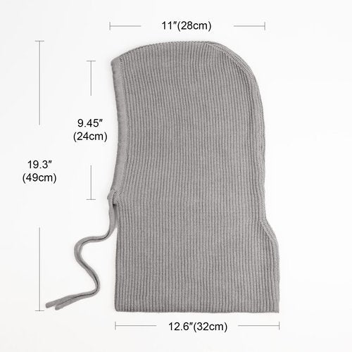 DRESHOW Winter Hats for Women Warm Hooded Scarf Hat Skull Cap Balaclava Knit Beanie Hat with Adjustable Drawstring