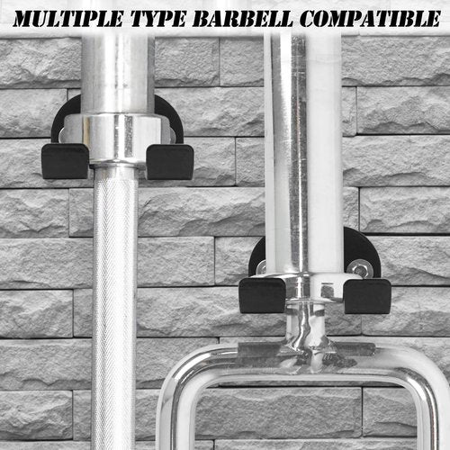 Luwint Set of 2 Single Olympic Barbell Hanger, Vertical Gym Bar Storage Holder Wall Rack