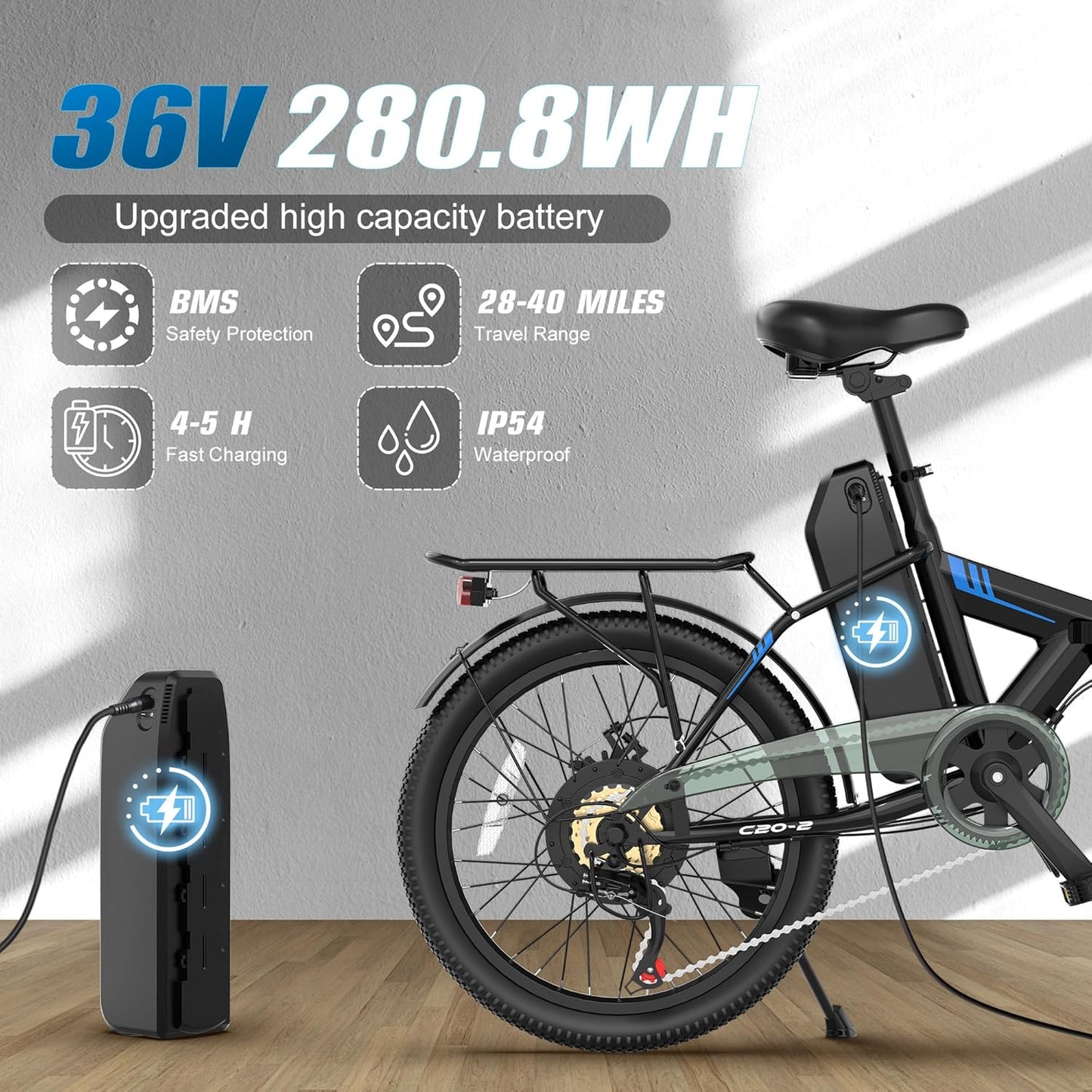 VARUN Electric Bike - 500W Folding E-Bike with 36V Removable Battery | 20" Compact Commuter for Adults