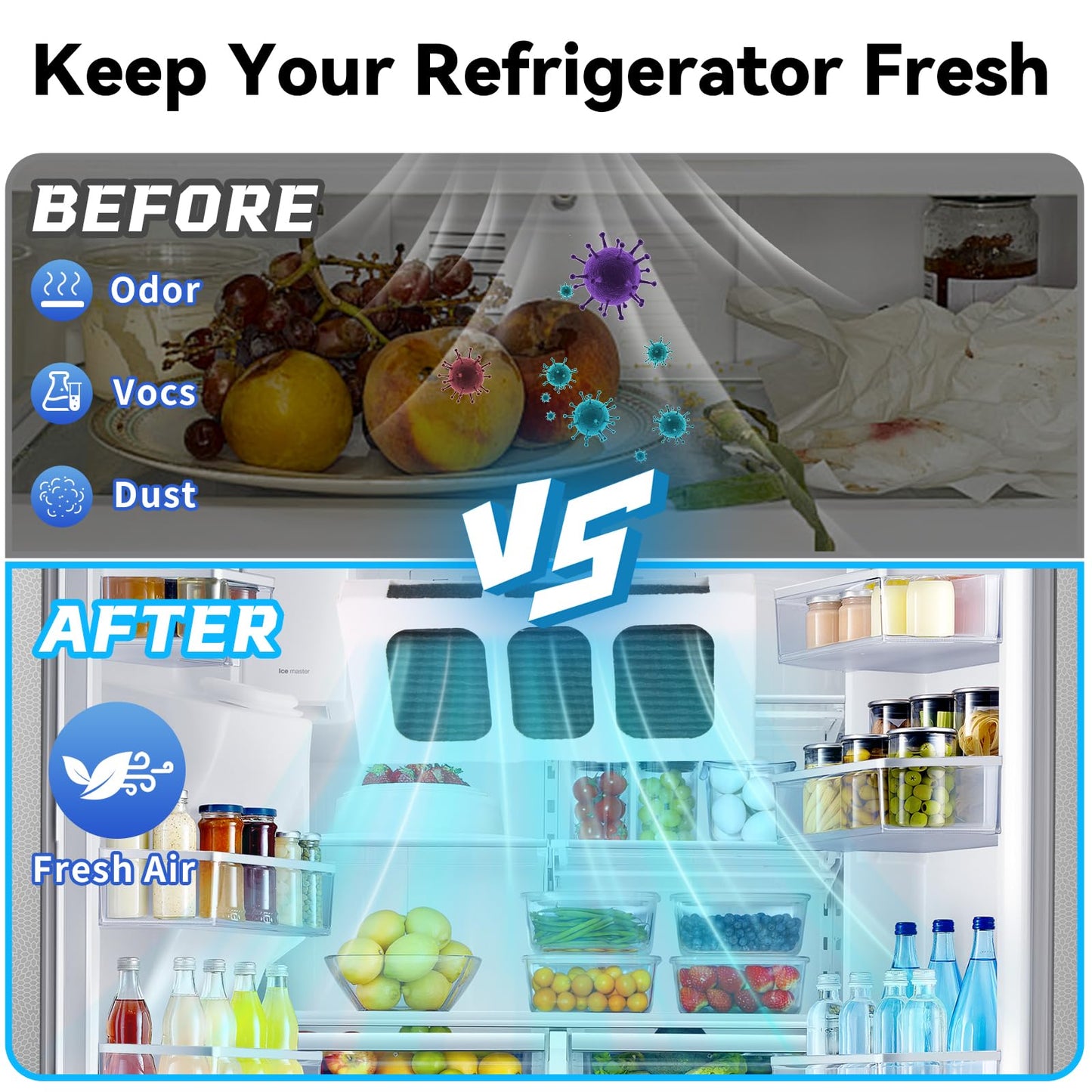 Guarm 2 Pack Paultra2 Refrigerator Air Filter Replacement, Strong Adsorption Air Filter Compatible with Frigidaire PureAir Ultra 2, Pure Air Ultra II and Electrolux - Part 242047805, 5303918847