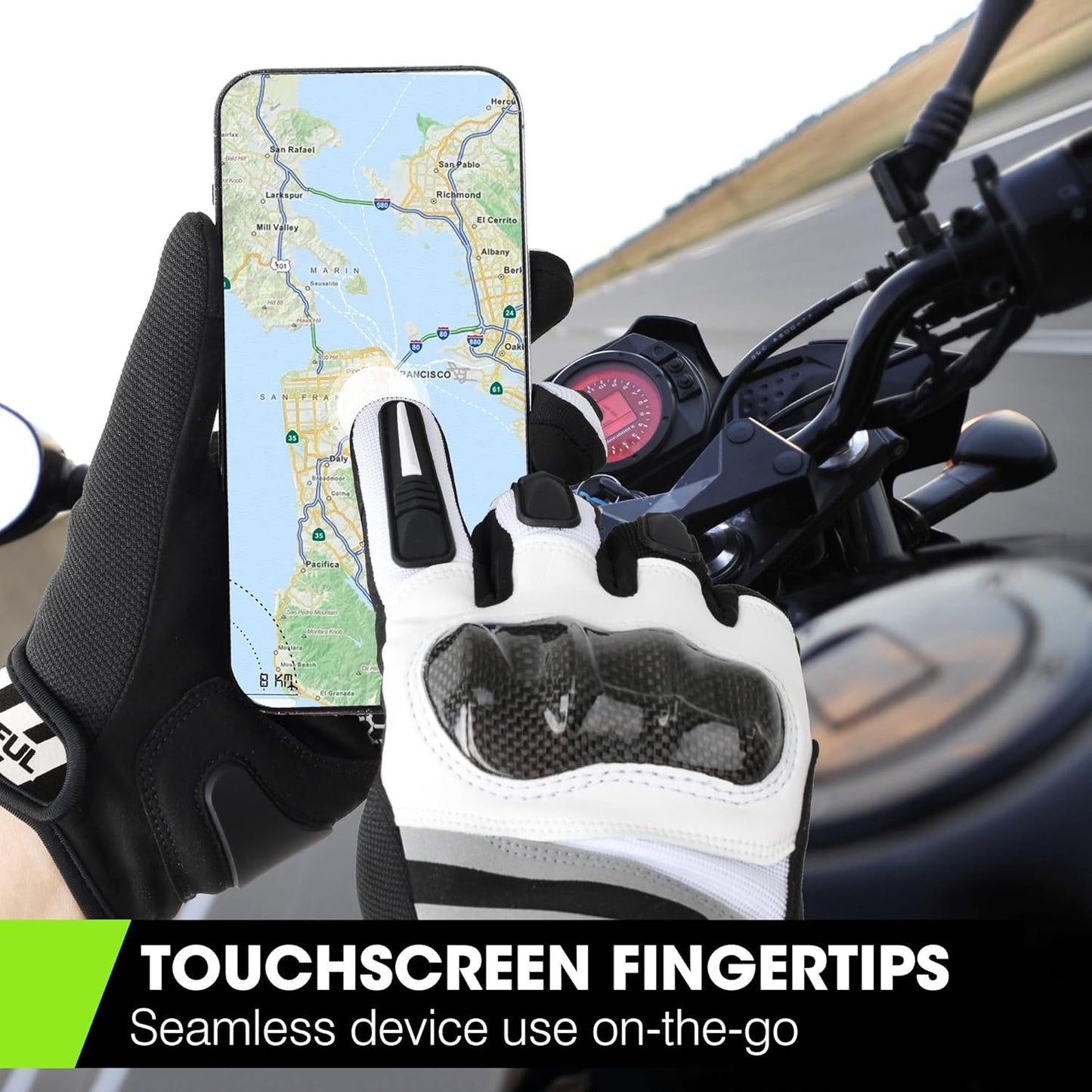WTACTFUL Motorcycle Gloves - Lightweight Touchscreen Summer Gear for Men | Breathable Motocross Riding