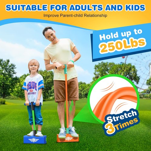 CUUGO Let's Go! CG Jumping Pogo Stick - Foam Jumper for Kids Aged 3-12 | Fun Indoor & Outdoor Toy
