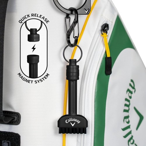 Callaway Golf Mini-Mag Magnetic Club Brush - Compact Groove Cleaner with Detachable Magnet & Durable Bristles