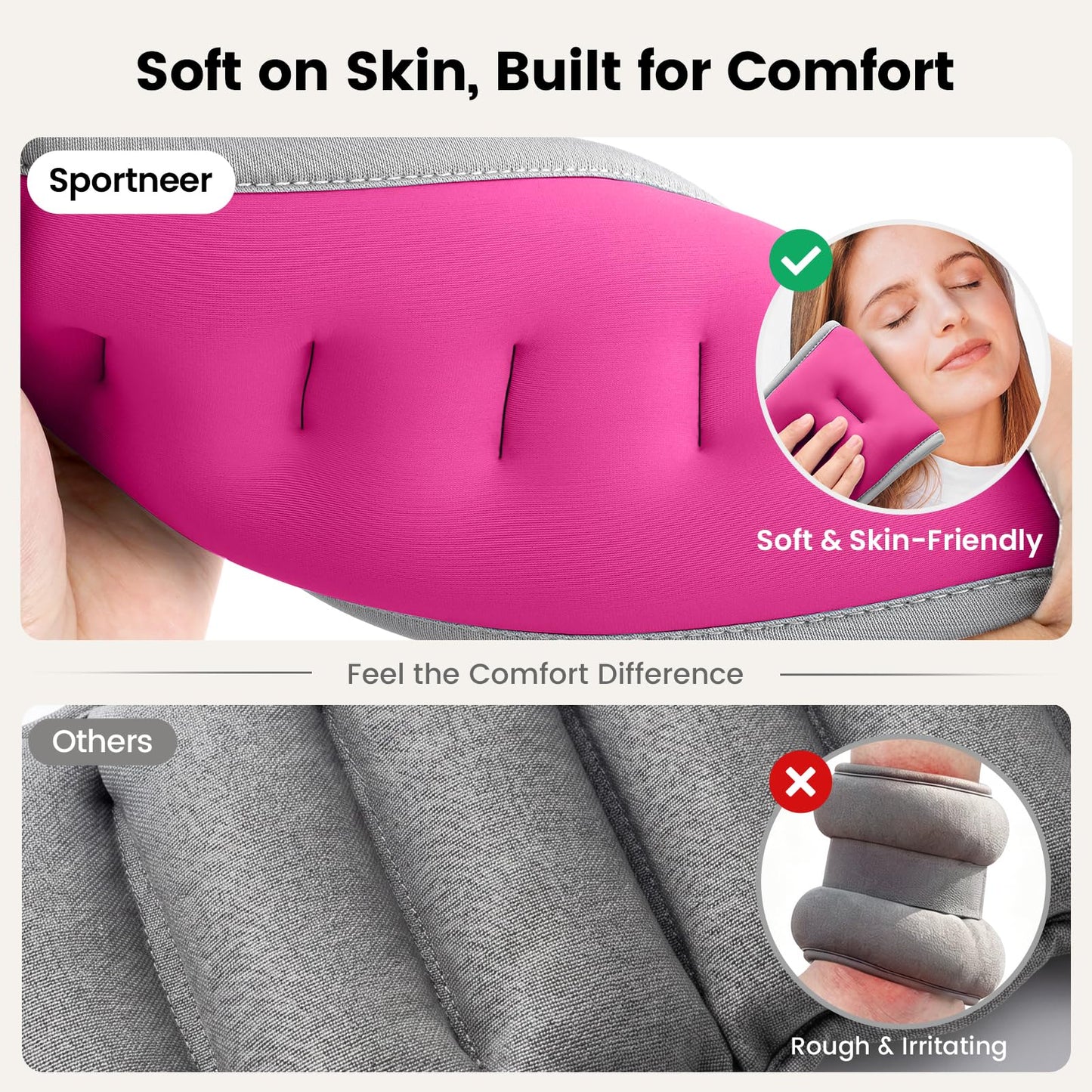 Sportneer Ankle Weights & Wrist Weights -1 2 3 4 5 Lbs Set of 2 for Men Women Kids Strength Training Arm and Leg Weights Set Comfortable and Soft Perfect for Dancing Running Walking Fitness Workout