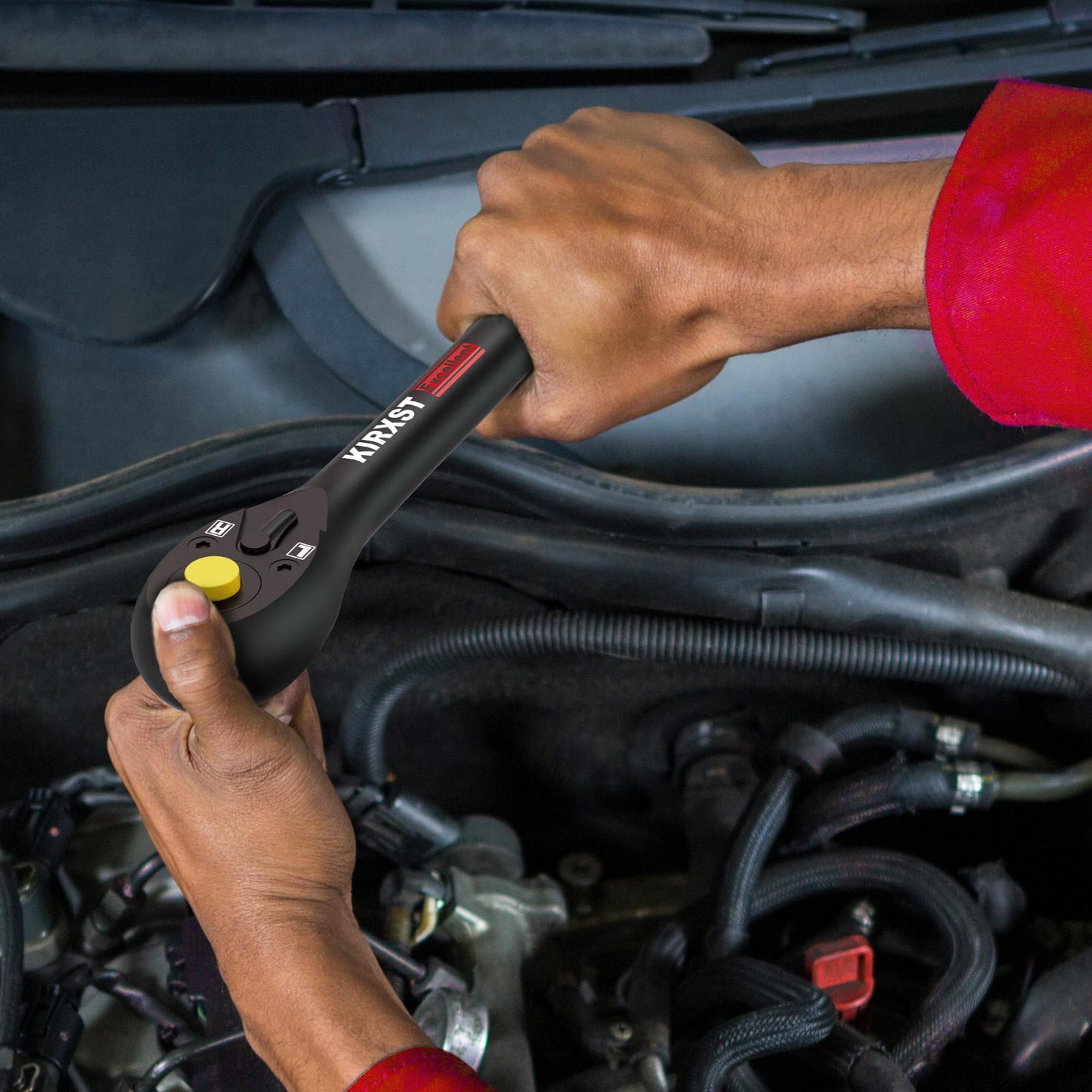 Aiourx 3/8" Drive Ratchet, 72-Tooth Ratchet Handle, 9 Inch Quick Release Reversible Ratchet Wrench, CR-V Steel, Mechanical Maintenance, Automobile and Motorcycle Repair