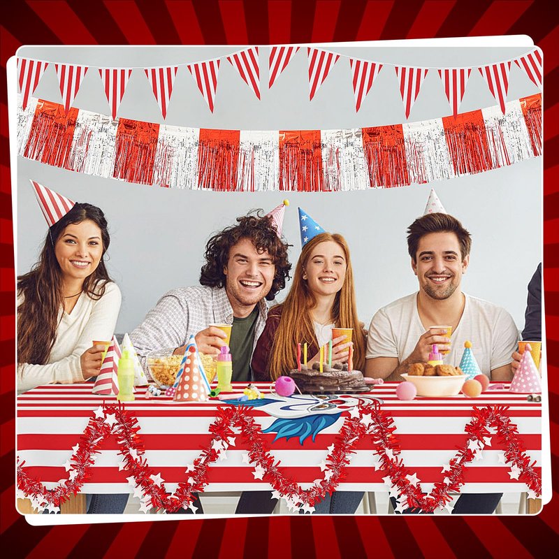 Thyle 22 Pcs Circus Golf Cart Decorations Kit Include Carnival Pennant Banner Hanging Streamers Curtains Tinsel Garland Balloons Circus Banner Parade Float Decor Party Supplies