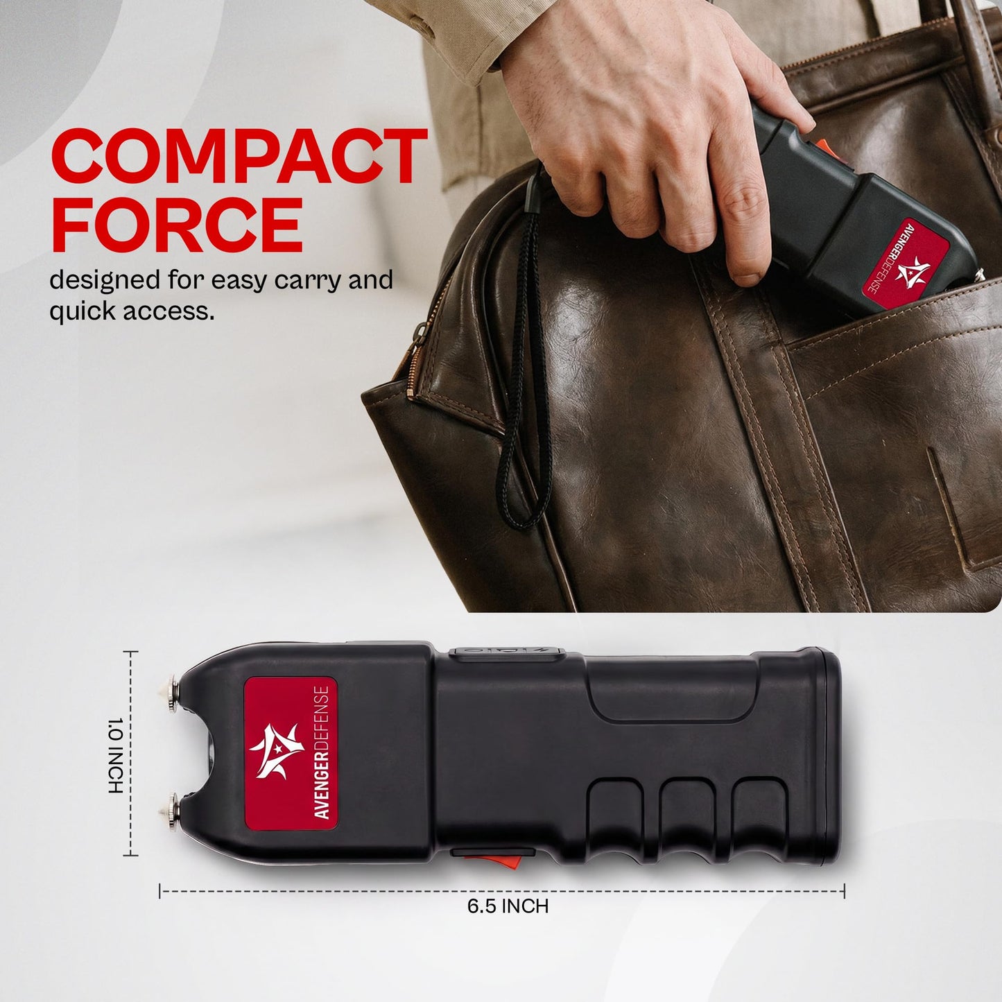 Avenger Defense LED Flashlight Stun Gun for Self Defense- Rechargeable Self-Defense Tool, Strong Electric Charge Effect Stun Gun Flashlight, Compact Design