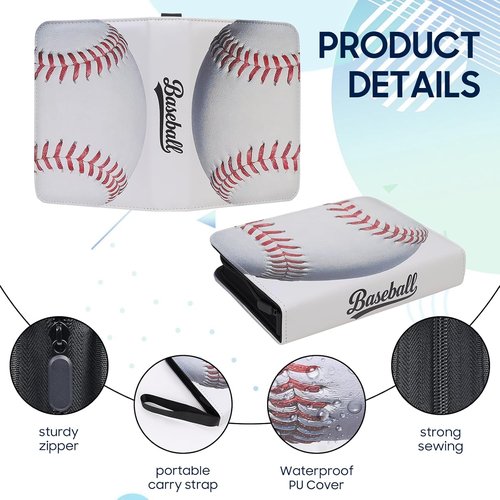 Baseball Card Binder - 4 Pocket Trading Card Holder with 400 Pockets & 50 Removable Sleeves | Portable Collectible Album for Kids