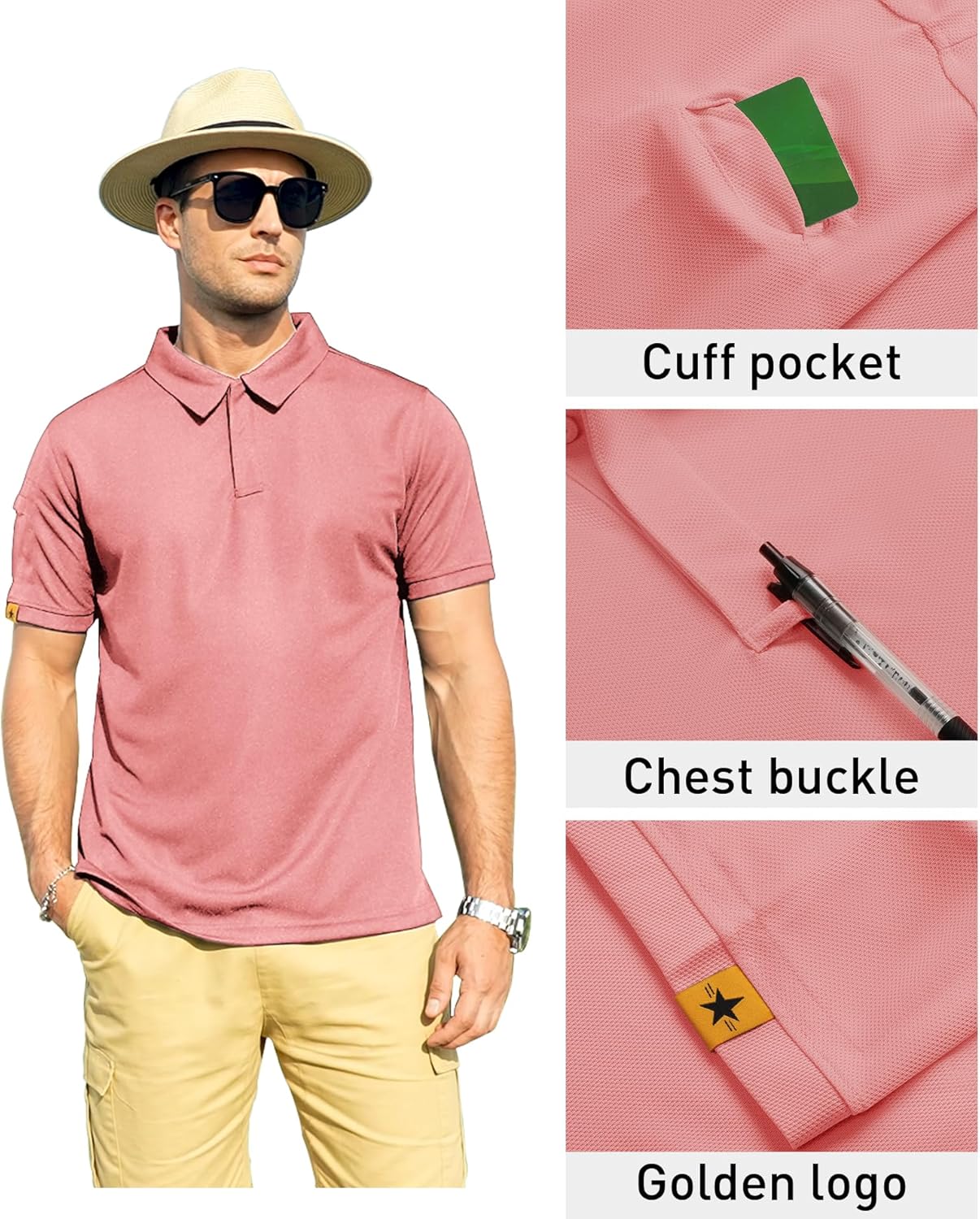 ZITY Men's Polo Shirt - Short Sleeve Tactical Athletic Golf Tee | Stylish Casual Collared Design