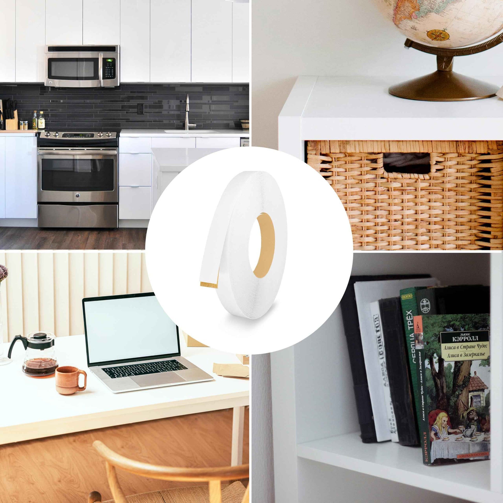 White PVC 3/4 inch x 25 ft Edge Banding Peel and Stick Strong Adhesive Edging Trim Flexible and Durable Veneer for Wood Cabinate Laminate Shelf Restoration