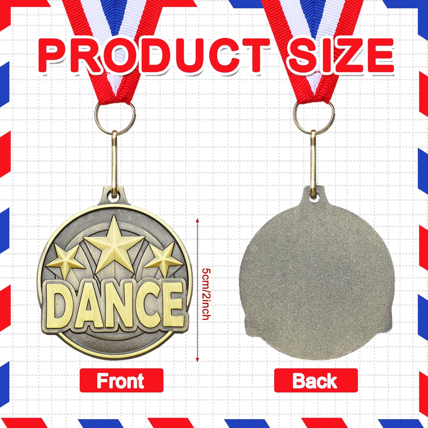 Quelay 30 Pcs 2'' Medals for Awards Winner Bulk with Neck Ribbons Metal Trophy Award Prize Gift for Kids Students Adults School Graduation Participation Competitions(Dance)