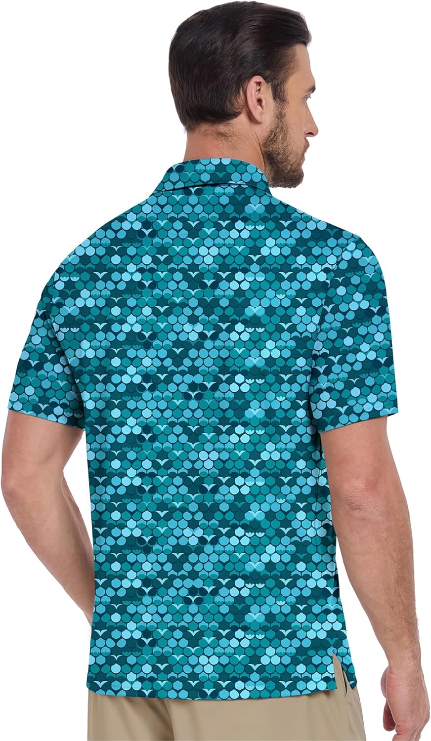 ZITY Men's Golf Shirt - Moisture-Wicking Short Sleeve Polo with Stylish Print Patterns