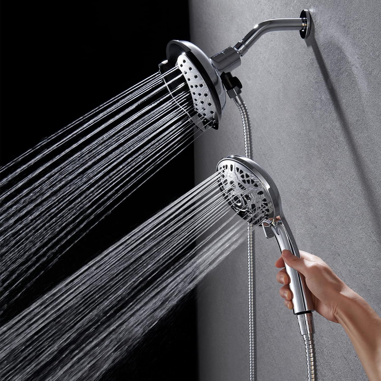 2.5GPM 7.2" Rainfall & Handheld Shower Head Combo with 60" Stainless Steel Hose