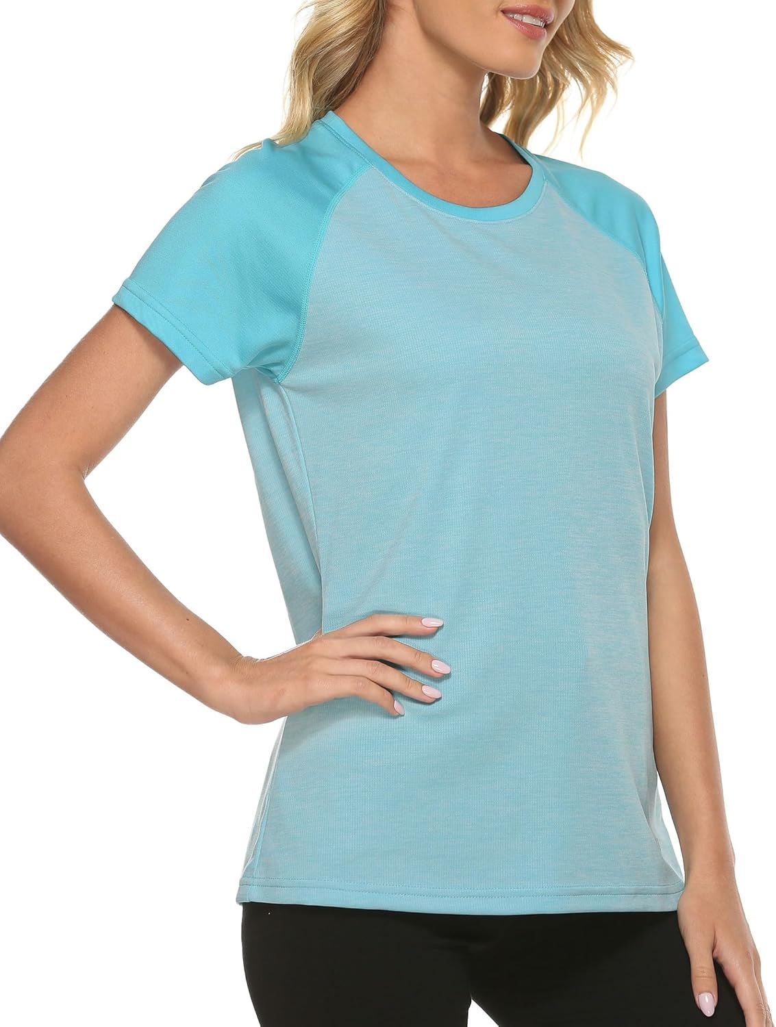 MoFiz Women's UPF 50+ Sun Protection Athletic T-Shirt - Quick Dry Short Sleeve Running Top