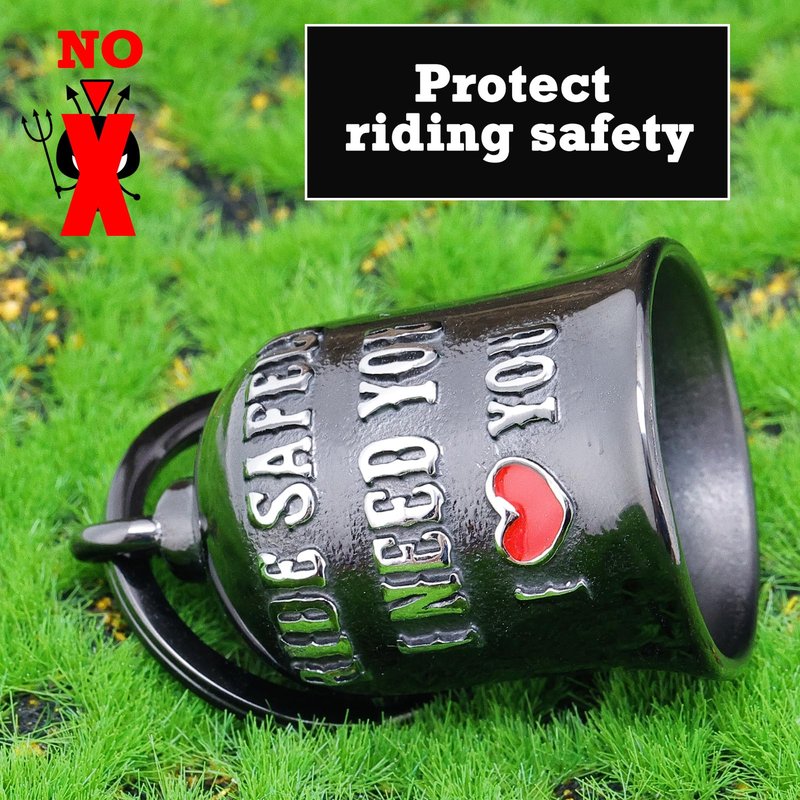 Motorcycle for Bells - Motorcycle Angel Bell for Men Women,Bell Biker Accessory,Guard Riding Safety (Black Silver)