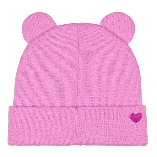 Care Bears Embroidered Face and Belly Badges with 3D Ears Cuff Knit Adult Beanie- 4 Styles Available Grumpy, Share, Cheer, Funshine (Cheer Bear)