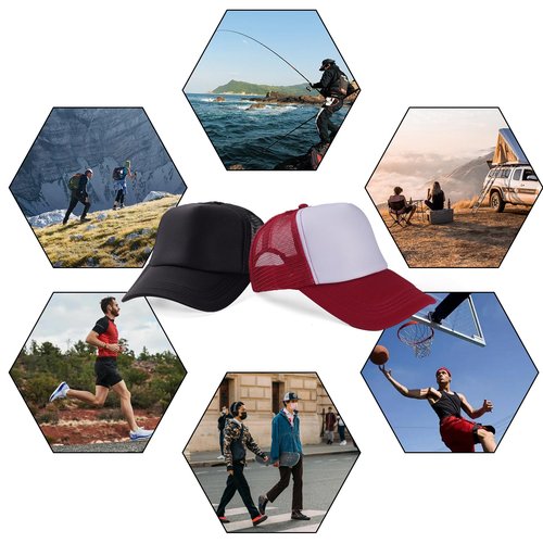 LYDTICK 15 Pack Trucker Hats Bulk Sublimation Blanks Wholesale Mesh Baseball Cap DIY Custom Hats for Men Women, Black & White