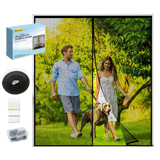 Cnynail Fiberglass Magnetic Screen Door for 72''x80'' Doors,Screen Size 74"x81" Self-Sealing with Strong Magnets, Anti-Tearing Reinforced Fiberglass Mesh Keeps Bugs Out Perfect for Front,Sliding Doors