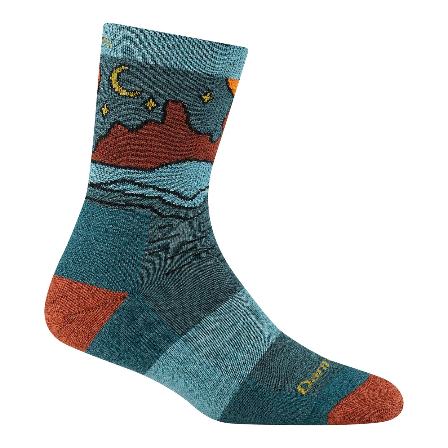 Darn Tough Vermont Celeste Micro Crew Midweight with Cushion (5023), Teal Medium
