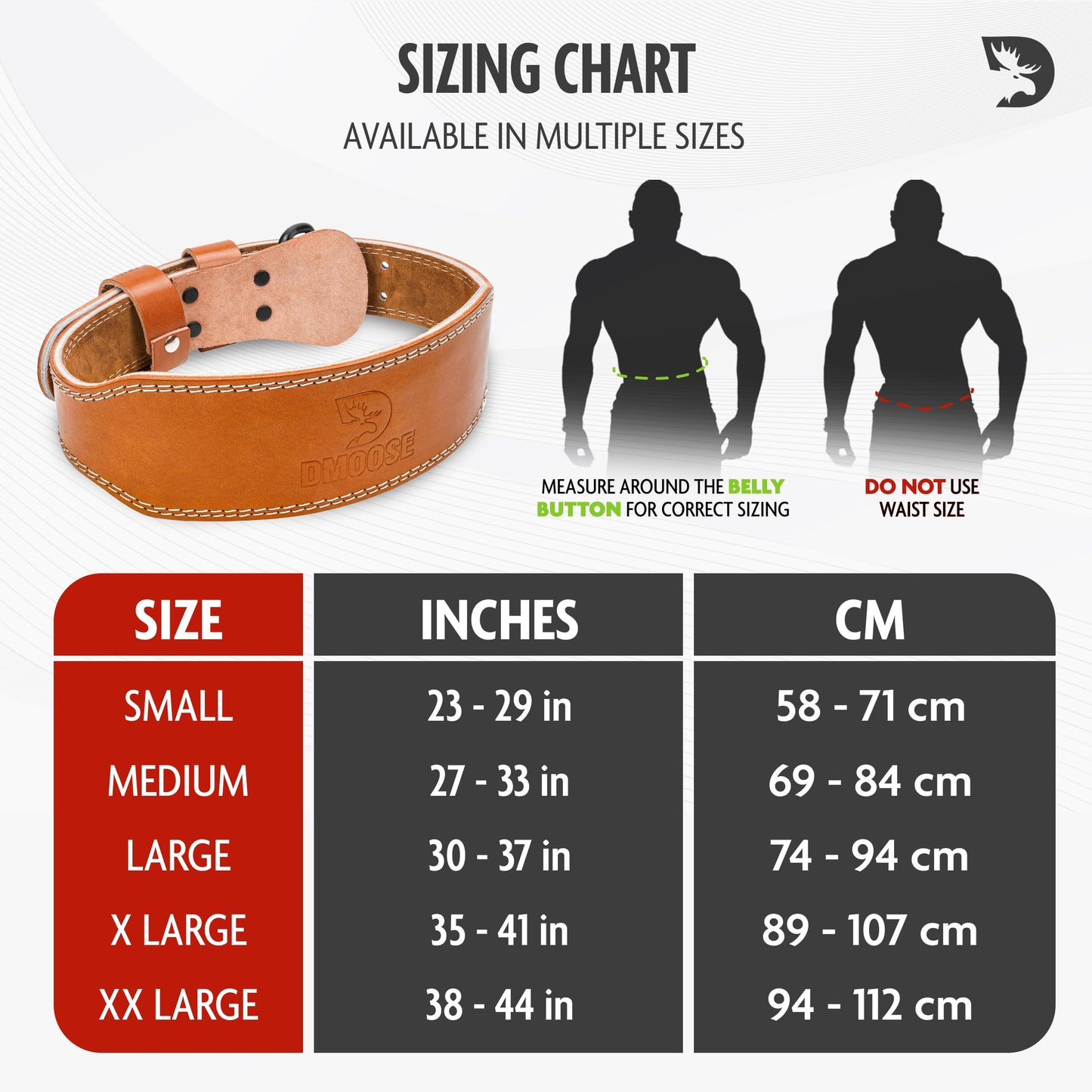 DMoose lifting belts for men - Squat and belt for gym - 7MM Premium Cushioned Lumbar Support - Genuine Leather, Adjustable, Comfortable work out belt 4" Brown M