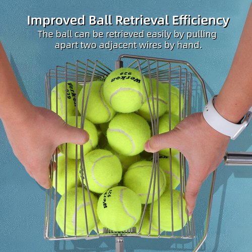 AOXEQUIP Tennis Ball Picker, Retractable Metal Tennis Ball Retriever, Roller Ball Picker, Suitable for Tennis, Pickleball, Golf