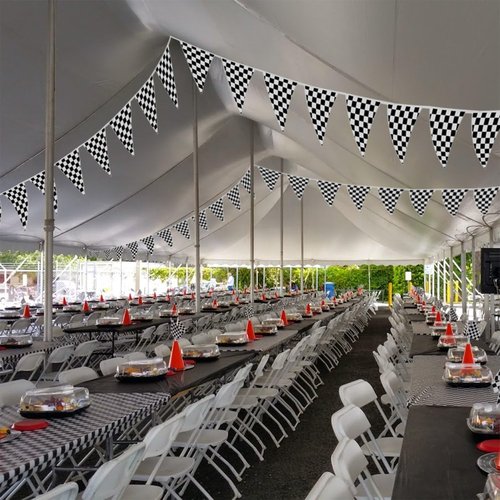 Checkered Flags 100' FT Pennant Racing Banner - NASCAR Theme Party Decoration | Race Car Party Décor