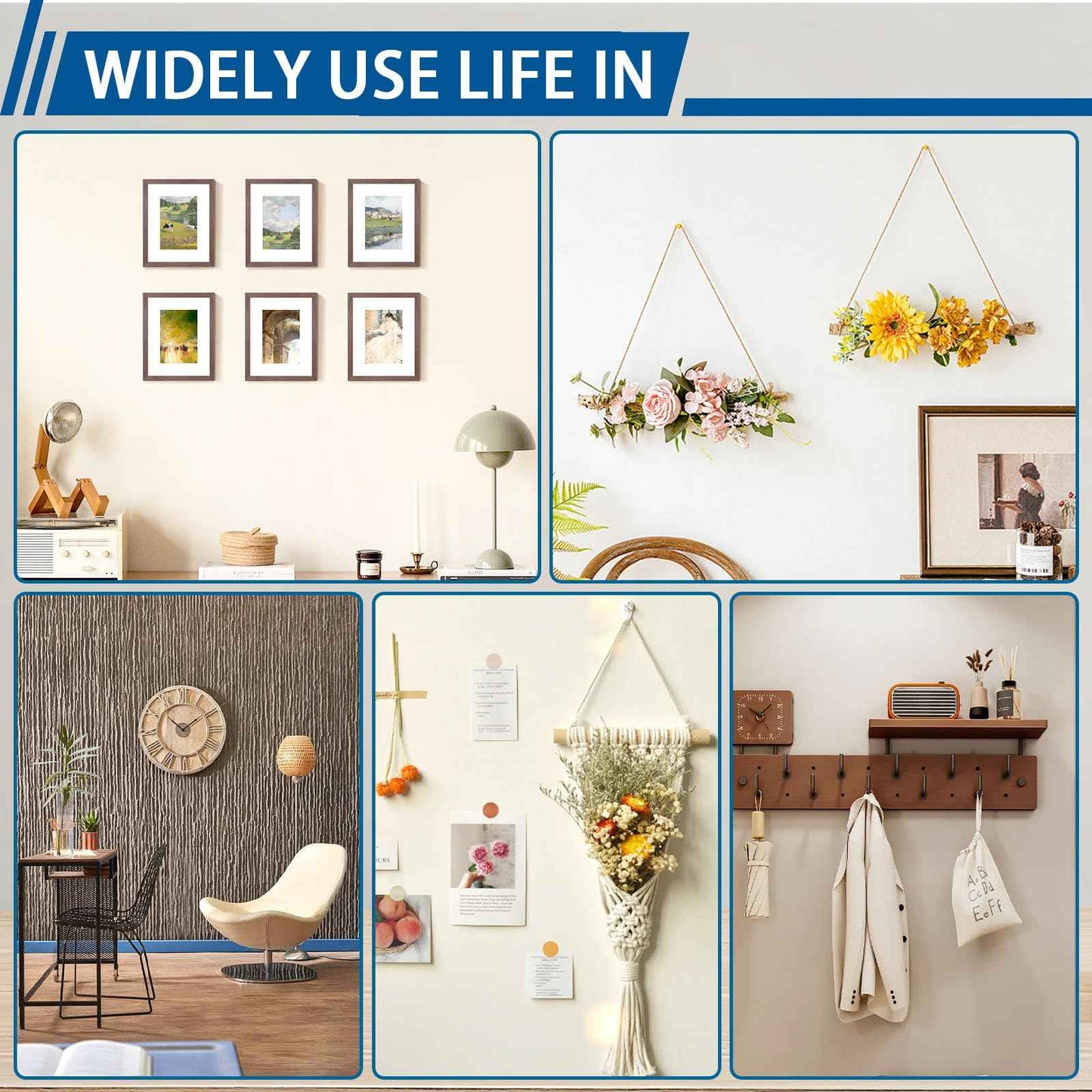 308Pcs Picture Hanging Kit, Hanging Hardware with Hooks, D Ring, Nails, Wire Wall Hanging Kits with Magnetic Level, Small Pink Claw Hammer for Hanging Pictures Frame Painting Home Office Wall Decor