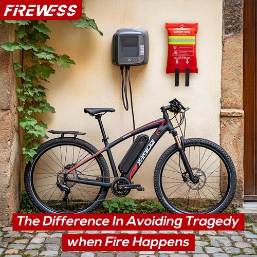FIREWESS Lipo Battery Fireproof Cover Battery Safe Blanket for Ebike and Escooter Storage,Charging and Discharging, EV Fire Blanket for Lithium Battery (40x50 inch)