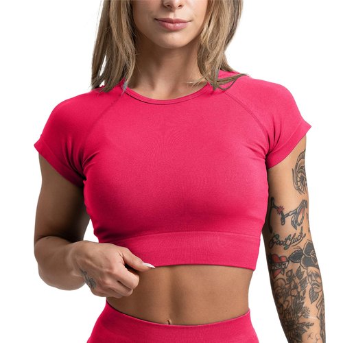 Gymreapers Short Sleeve Workout Tops for Women - Crop Tops for Women Tee - Yoga Athletic Tops for Running, Gym, & Training (Medium, Miami)