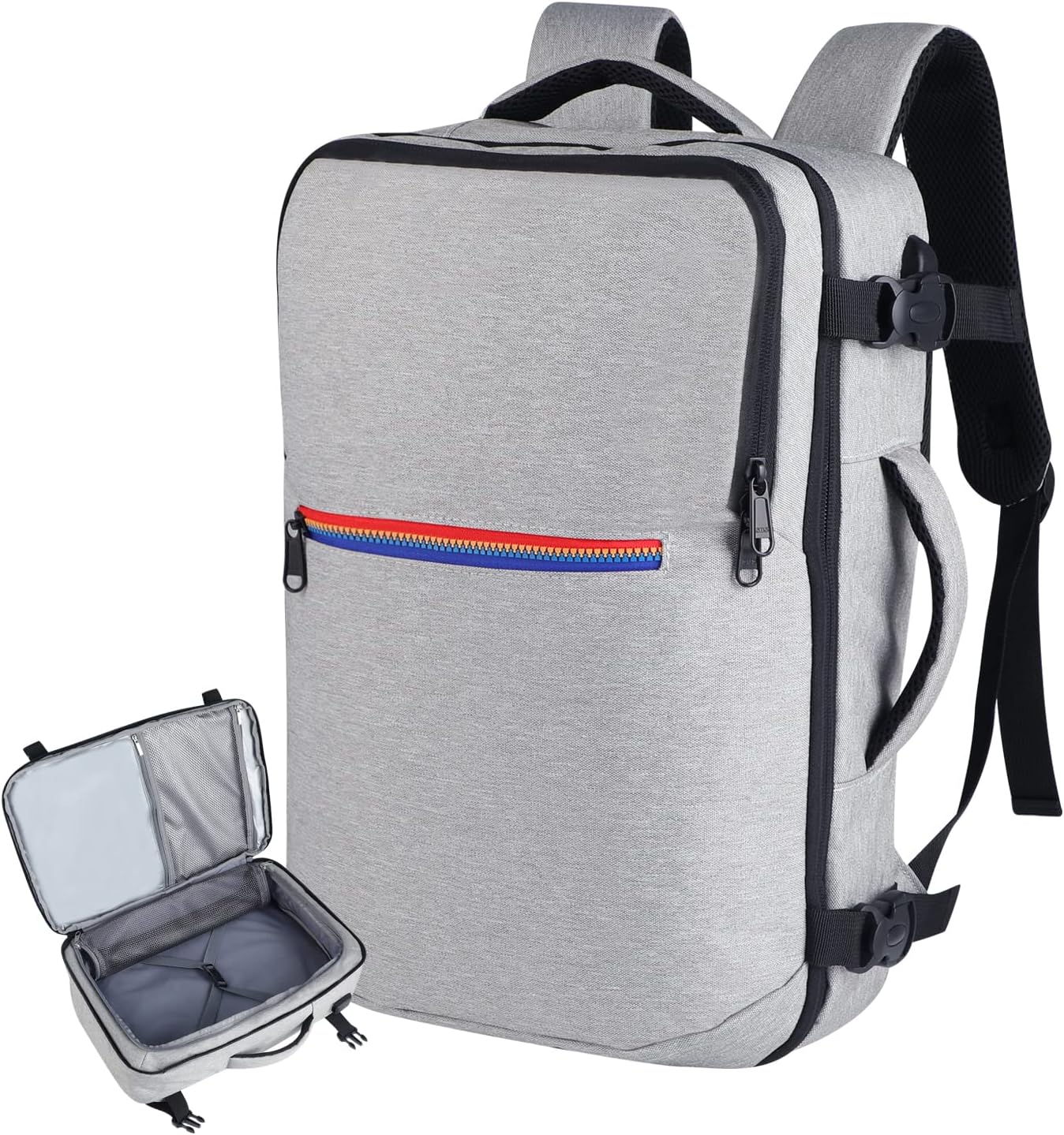 Skiennix Travel Backpack - TSA Approved with USB Charging Port | 15.6-Inch Laptop Bag for College & Business - Grey