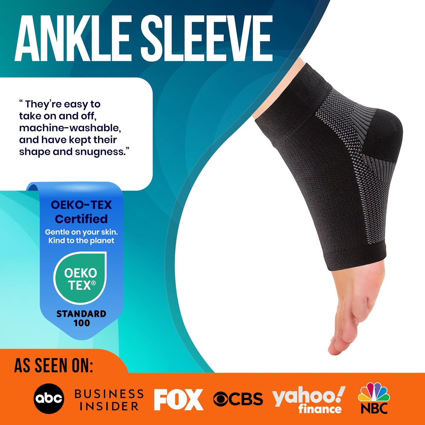 PhysFlex Ankle Brace Support - Ankle Compression Socks - Foot Brace for Women & Men - Tendonitis & Arthritis Ankle Brace Sports Running, Plantar Fasciitis Relief & Stabilizing Ankle Wrap