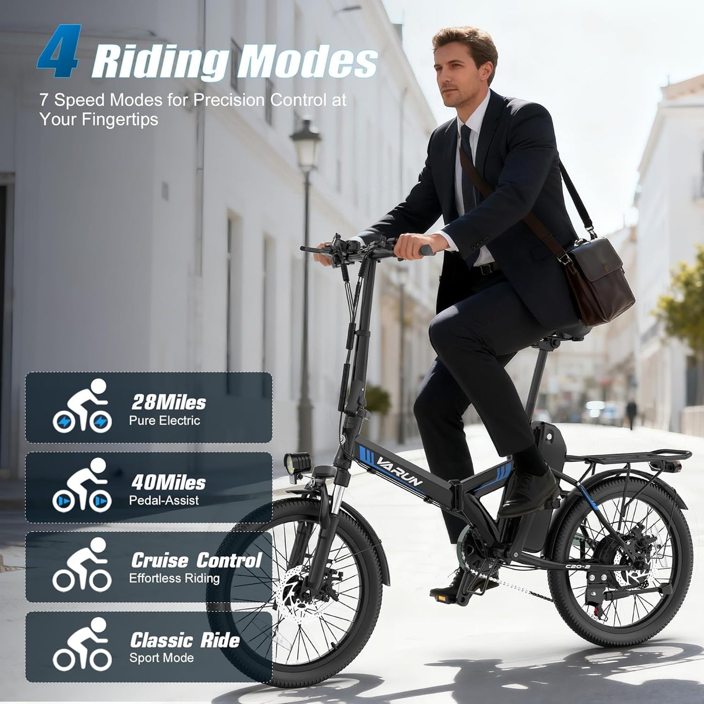 VARUN Electric Bike - 500W Folding E-Bike with 36V Removable Battery | 20" Compact Commuter for Adults