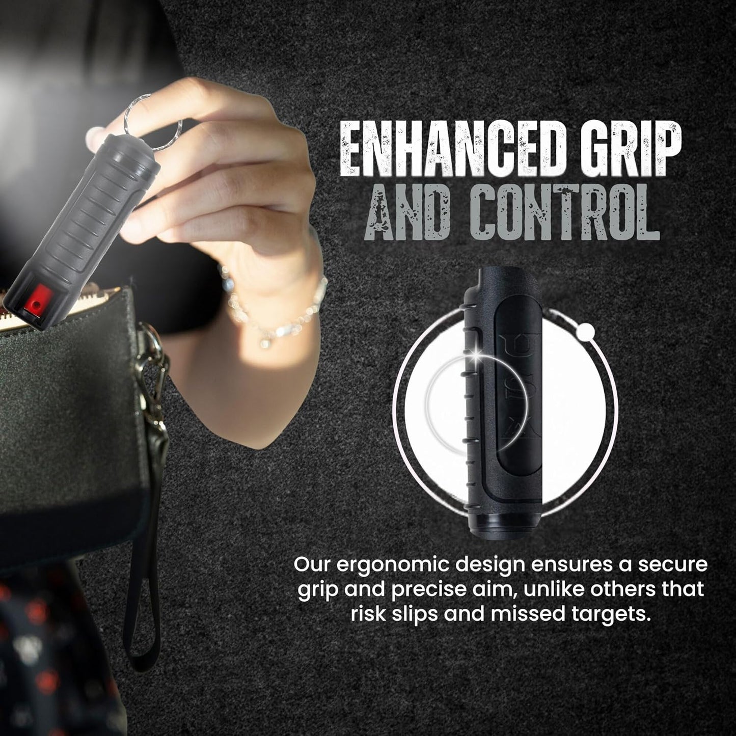 Police Magnum Keychain Pepper Spray - Tactical Maximum Strength OC with Dye - Compact Self Defense for Men & Women
