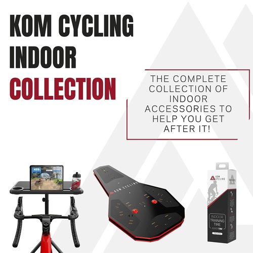 KOM Cycling Indoor Trainer Front Wheel Riser Block - 3 Different Heights Creating The Perfect Block for All Trainers Including Zwift Hub Trainer, Cyclops, Wahoo Kickr, TacX Neo, Kinetic