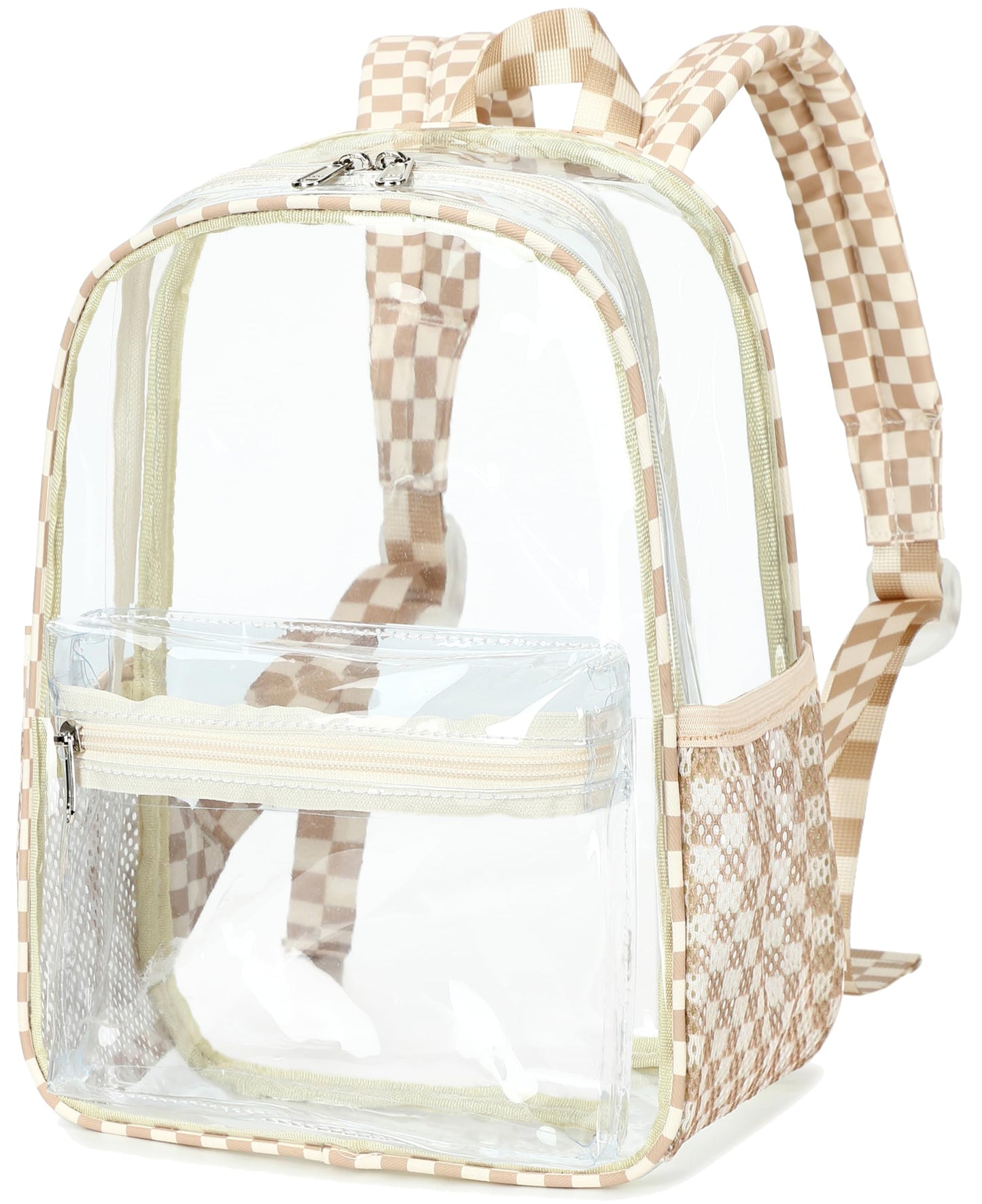 BTOOP Mini Clear Backpack for Stadium Events, 12 x 9 x 5 Inch Transparent PVC Bookbag, Fits Within Common 12x12x6 Stadium Bag Limits, for Concerts, Festivals, Women and Teens