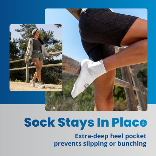Balega Unisex Adult Hidden Comfort Quarter Performance Athletic Running Socks (1 Pair), Large, White