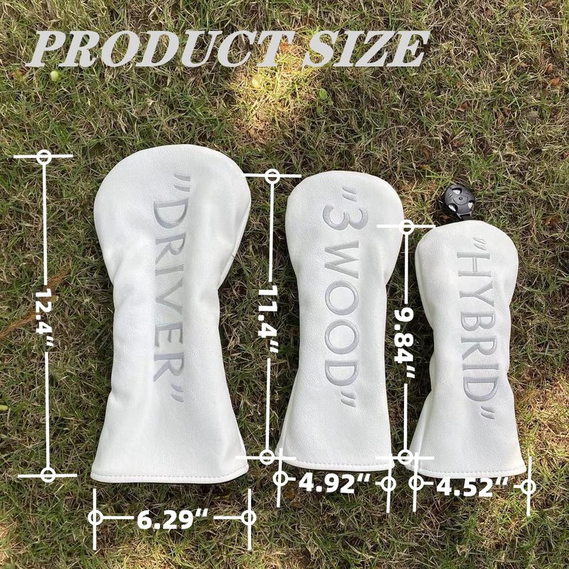 Golf Driver Headcover 3 Wood Head Cover Hybrid Headcovers Set 1 3 H Elegant Embroidery Premium（PU Leather Driver #3 Fairway Wood Hybrid Wood Head Cover Fits for All Brand (3 Wood)