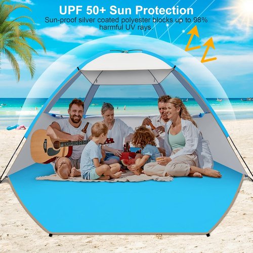 Gorich Beach Tent - Portable Sun Shelter for Up to 10 People | Lightweight, Easy Setup & UPF 50+ Protection
