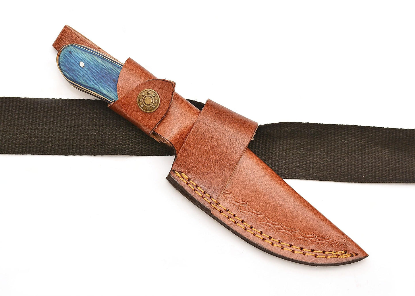 Hunting Hunts Handmade Genuine Cowhide Leather Knife Sheath, Horizontal Compact Carry, Heavy Duty Universal Cover, 9.5 x 5.5 x 1.75 inches (Brown, 5-Inches)