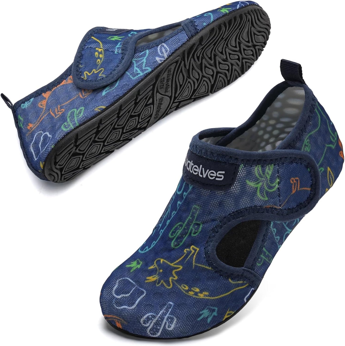 WateLves Kids Water Shoes - Non-Slip Quick Dry Aqua Socks for Beach & Swim | Toddler Size
