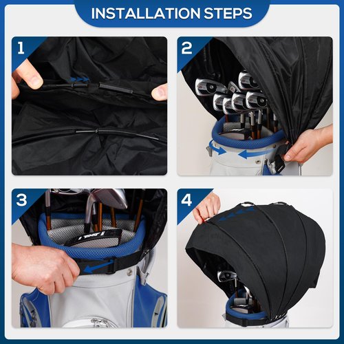 LZFAN Golf Bag Rain Cover, Golf Club Protector, Waterproof Rain and Dust Covers, Easy Access Golf Bag Rain Hood/Cover, Anti UV,Anti-Static,All Weather Protection, Garage Storage (Upgrade-Zipper)