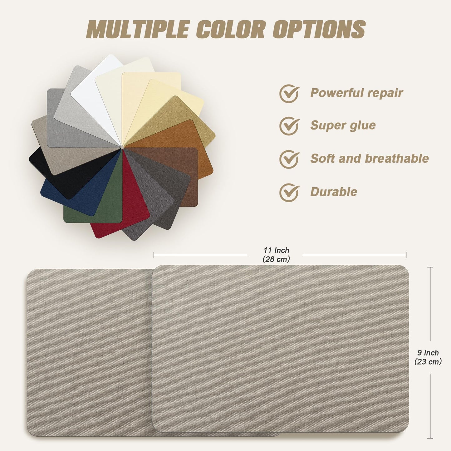 OAZ 2 Pieces 9 x 11 inch Canvas Repair Patches Canvas Fabric Patch Self-Adhesive Canvas Repair Tape Waterproof Outdoor Gear Repair Patch Kit for Boat Cover Awning Sofa Chair Couch Tent Bag (White)
