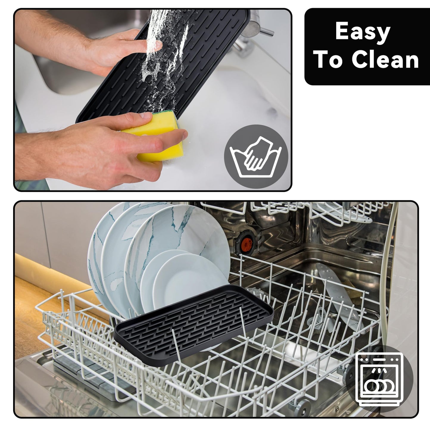 Drip Pan Compatible with 1 Gallon Drink Dispenser, 1 Pcs Silicone Tray Mat for DD&HAPP 1 Gallon Glass Drink Dispenser