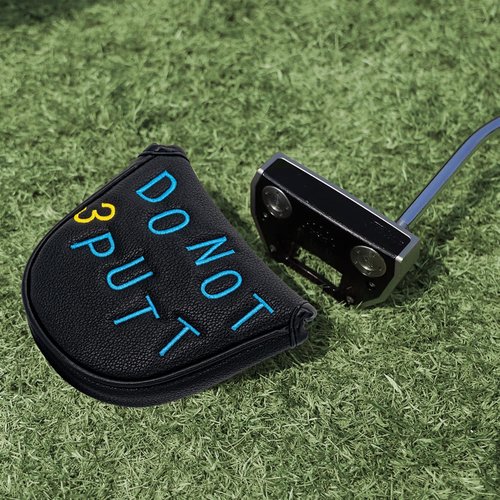 Black Golf Half Mallet Putter Cover, Putter Club Headcover Magnetic Head Covers Club Protective Equipment