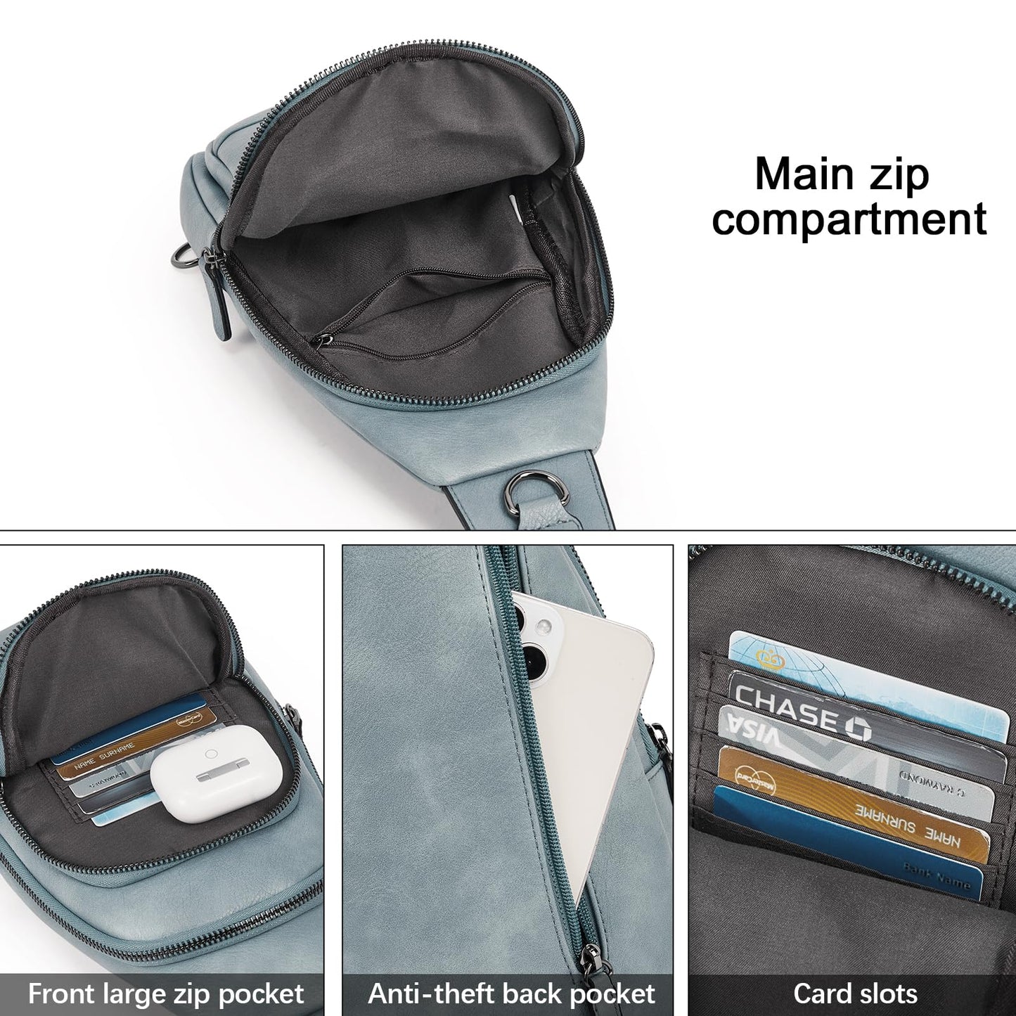 CLUCI Crossbody Bags for Women Men,Leather Sling Bag Cross Body Backpack for Woman Gifts for Women Birthday Unique